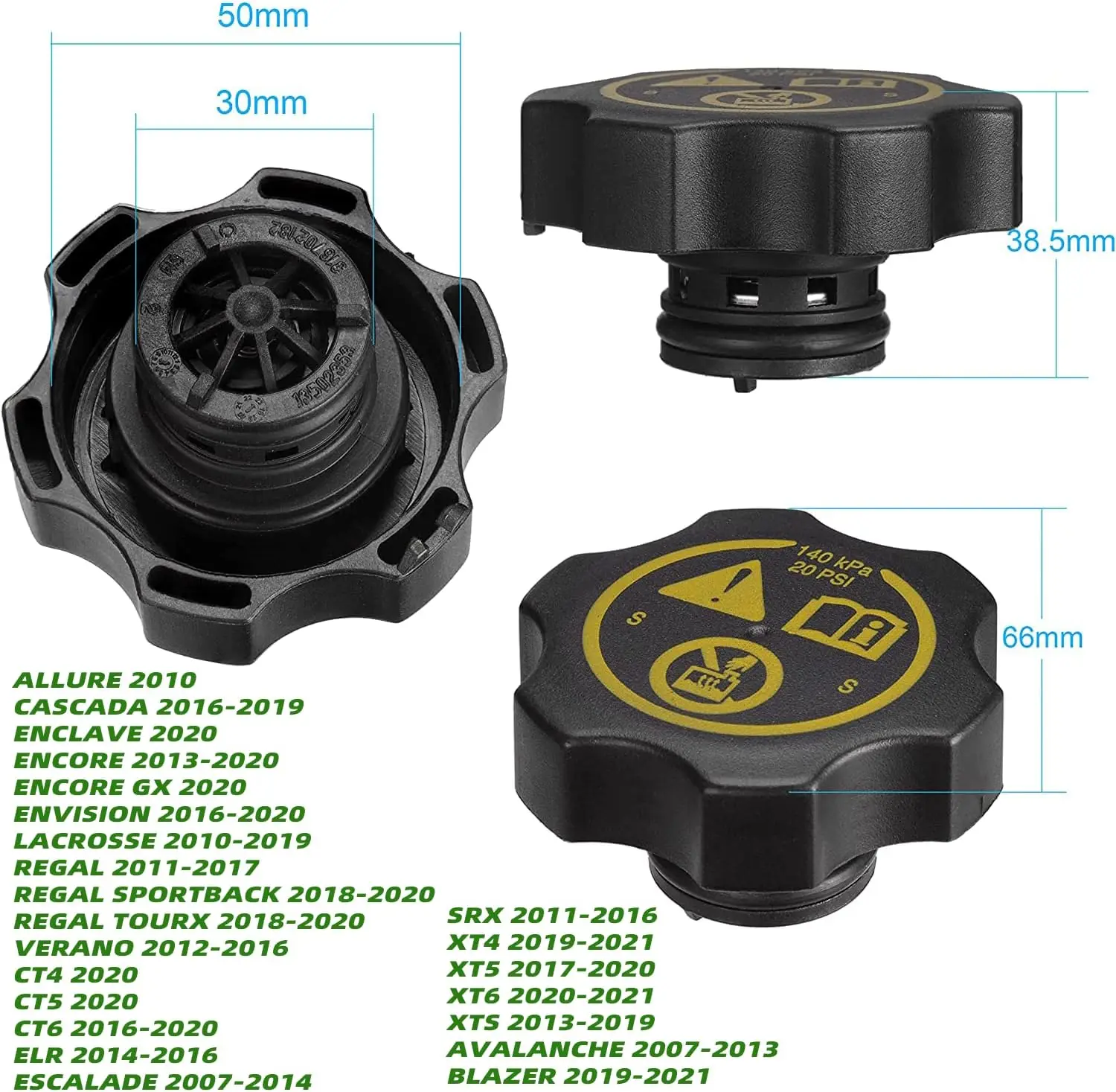 Крышка бака перенапряжения радиатора 13502353 Совместимая водная крышка Buicks Suitable 09-15