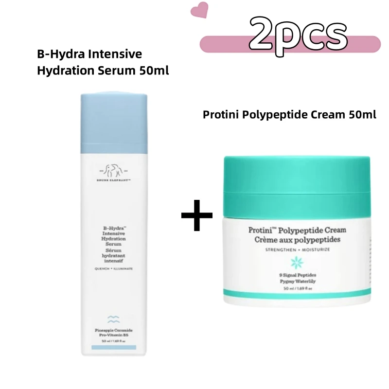 

2pcs/Set Drunk Elephant Protini Polypeptide Cream+B-Hydra Intensive Hydration Serum 50ml Brightening Skin Care Set
