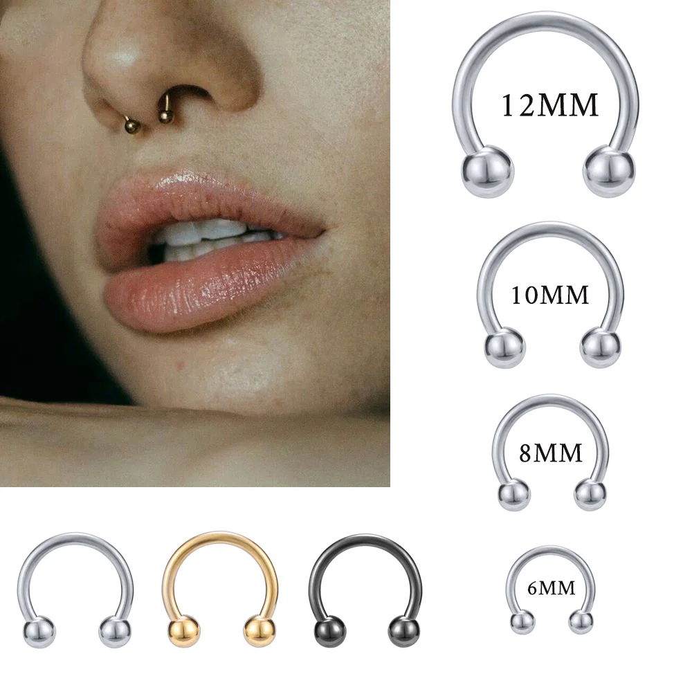 1 PC 316L Stainless Steel Nose Ring Nose Piercings Helix Ear Piercing Women Men Septum Rings Body Piercing Jewelry