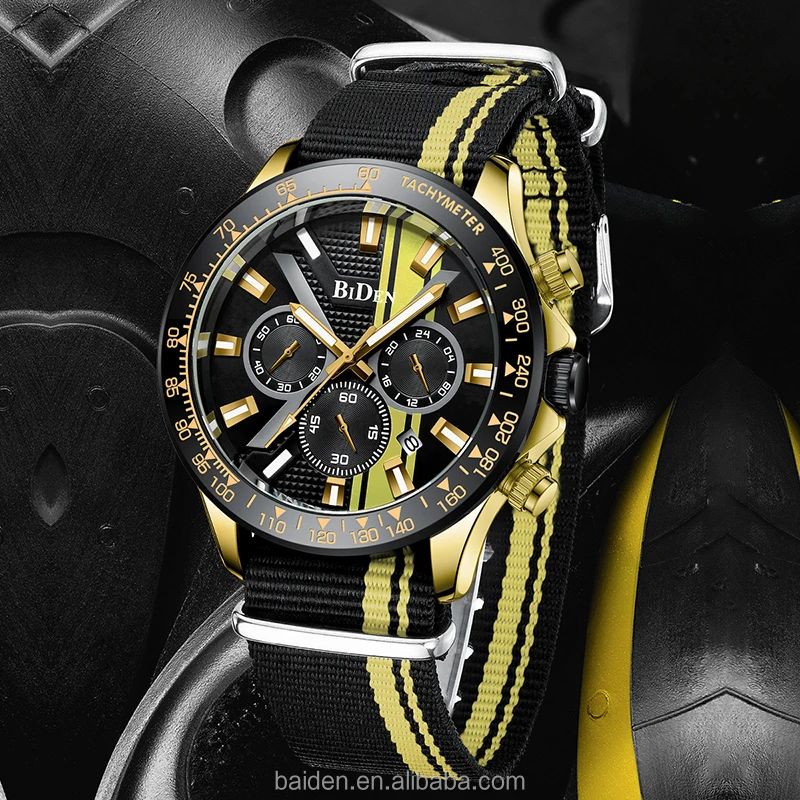 

Biden Luxury Brand Analog Quartz Wrist watch 3 ATM Water Resistant Sport Chronograph wristwatch,RF90JG