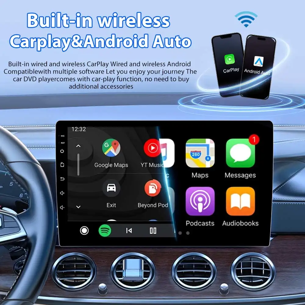 Фото Автомагнитола Android 16 с Carplay для Toyota Corolla E130 E120 2000-2006, GPS-система, Wi-Fi, DSP №2