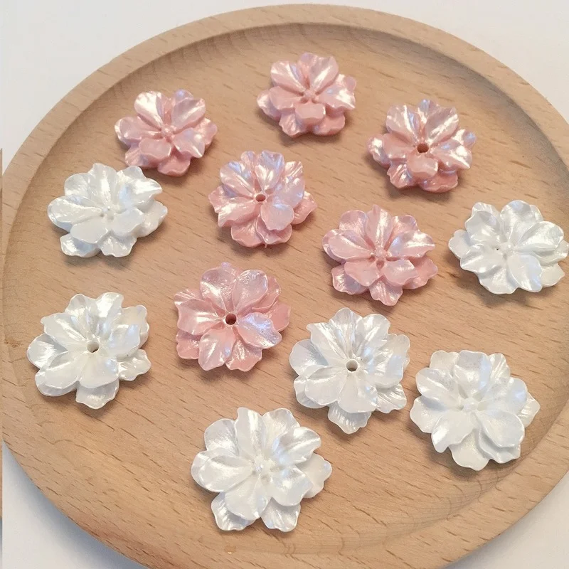Материалы для аксессуаров Welfare Pearl Temperament Irregular Camellia Resin Flower DIY Handmade Hair Jewelry Earrings.