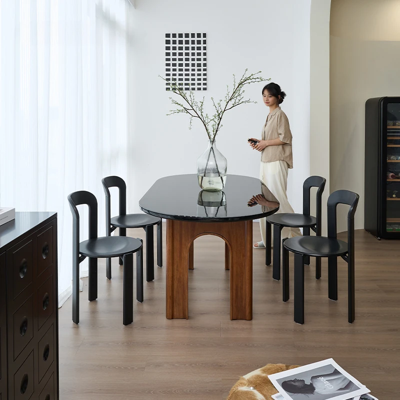 Деревянные скандинавские обеденные столы Овальные для гостиной кофейный дизайн
