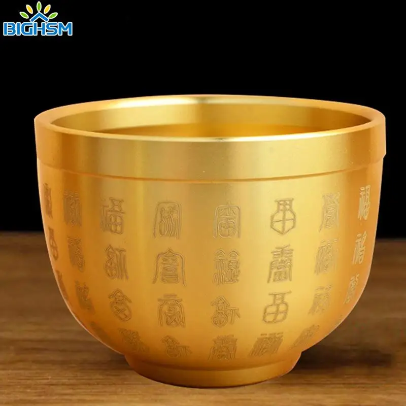 

Brass Baifu Cup Feng Shui Lucky Fortune Tank Living Room Study Copper Rice Jar Ornaments Baifu Cylinder Home Decoration