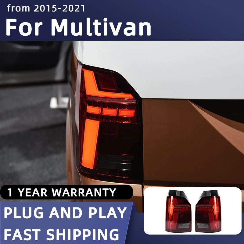 

Автомобильный Стайлинг, задний фонарь для VW Multivan, светодиодный задний фонарь 2015-2021, задний фонарь DRL, Задний сигнал поворота, автомобильные а...