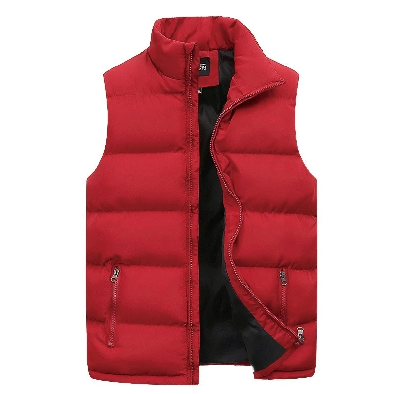 2021 New Autumn Winter Men Vest Jacket For Down Male Cotton-Padded Warm Sleeveless Waistcoat Overcoats Liner Gilet