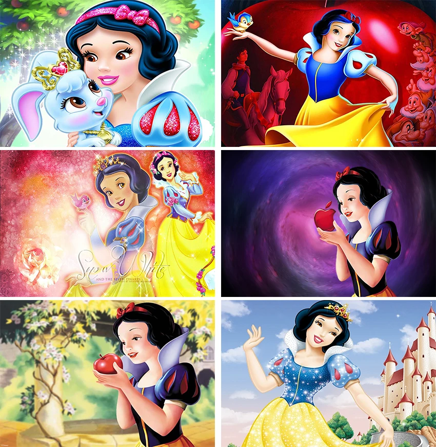 

Snow White Backdrop Children Birthday Girls Princess Party Flowers Kids Cartoon Decoration Backgrounds Photography Booth Poster