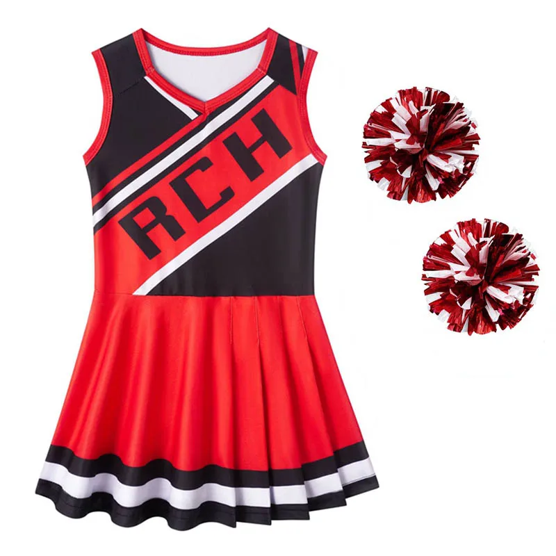 

Детские костюмы для девочек «зомби 3», одежда для косплея чарлидинга, Эдисона, Хэллоуин, с цветами рук, детский кампус