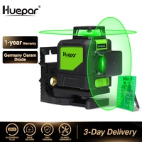 huepar self leveling professional green beam cross line laser 360 degree coverage horizontal and vertical line with pulse modes
