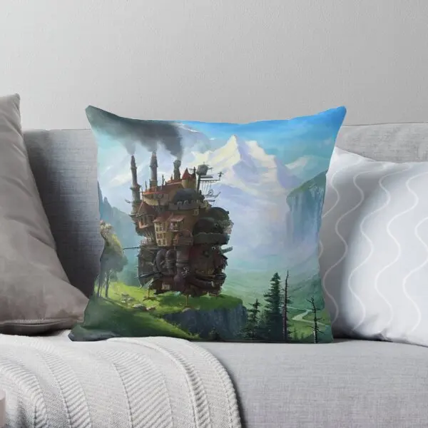 

Aesthetics Moving Castle In Forest Printing Throw Pillow Cover Fashion Car Wedding Hotel Bedroom Waist Pillows not include
