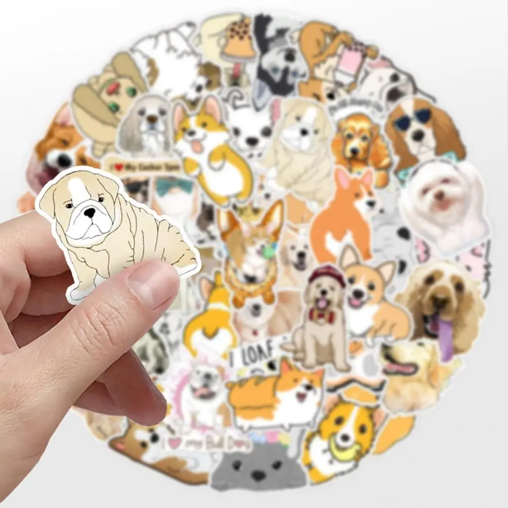 

50 Sheets DIY Stickers Cartoon Character Printing DIY Decor Eco-friendly Cute Animal Pet Dogs Cats Stickers Water Cup Accessory