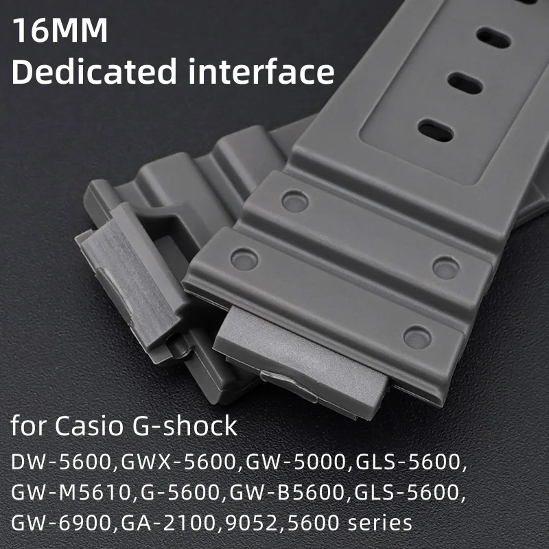 Фото Ремешок из силиконовой смолы 16 мм для Casio G-Shock DW-6900 5600E GW-M5610 GA-2100 GD110 GLS8900, мужской и женский спортивный ремень на запястье №2