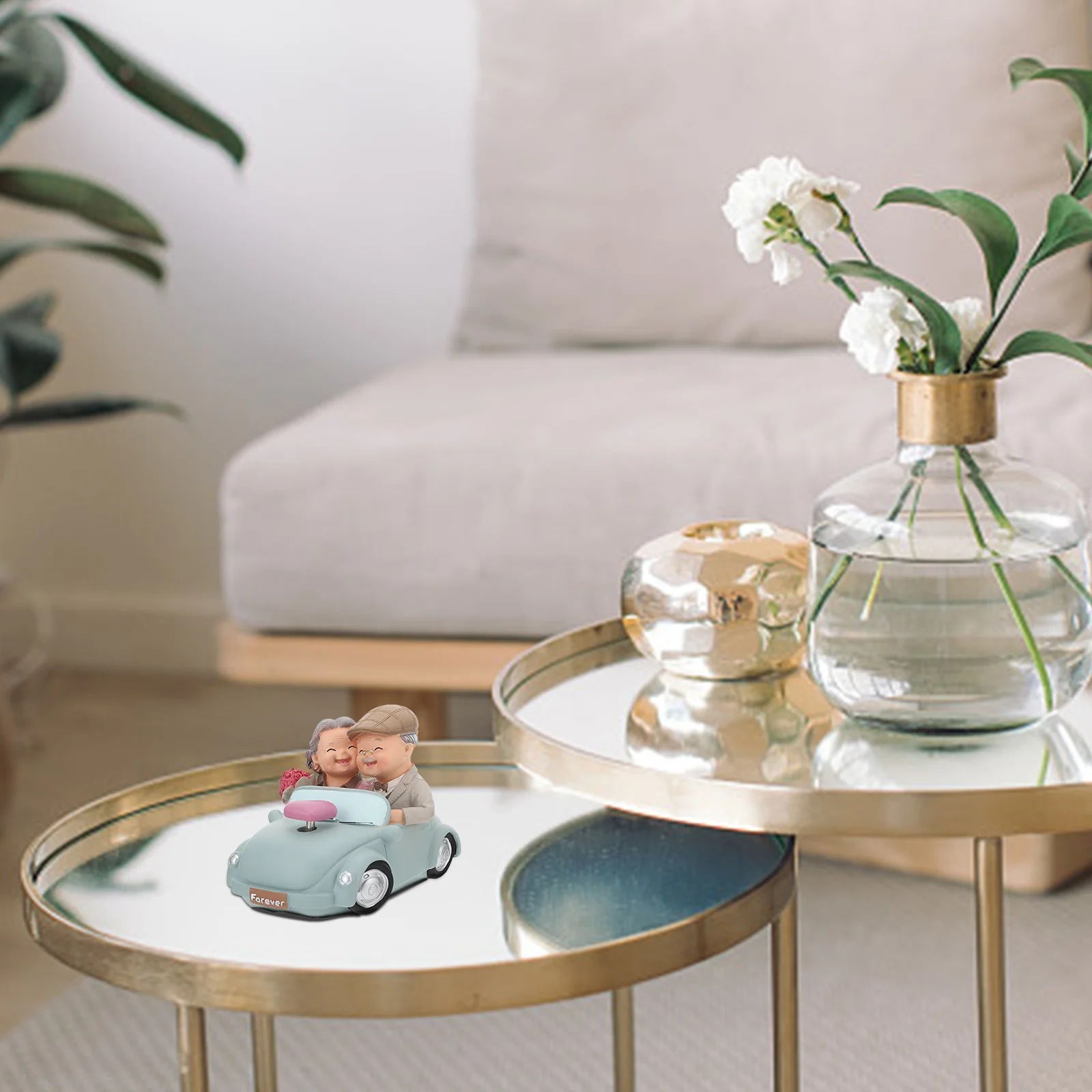 

1Pc Elderly Couple Statue Valentines Day Gift Elderly Couple Ornament Figurines