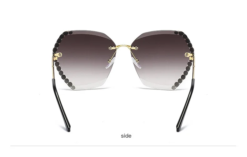 

Fashion Irregular Round Sunglasses Women Brand Designer Gradient Sun Glasses Female Rimless Metal Curved Temples Oculos De Sol
