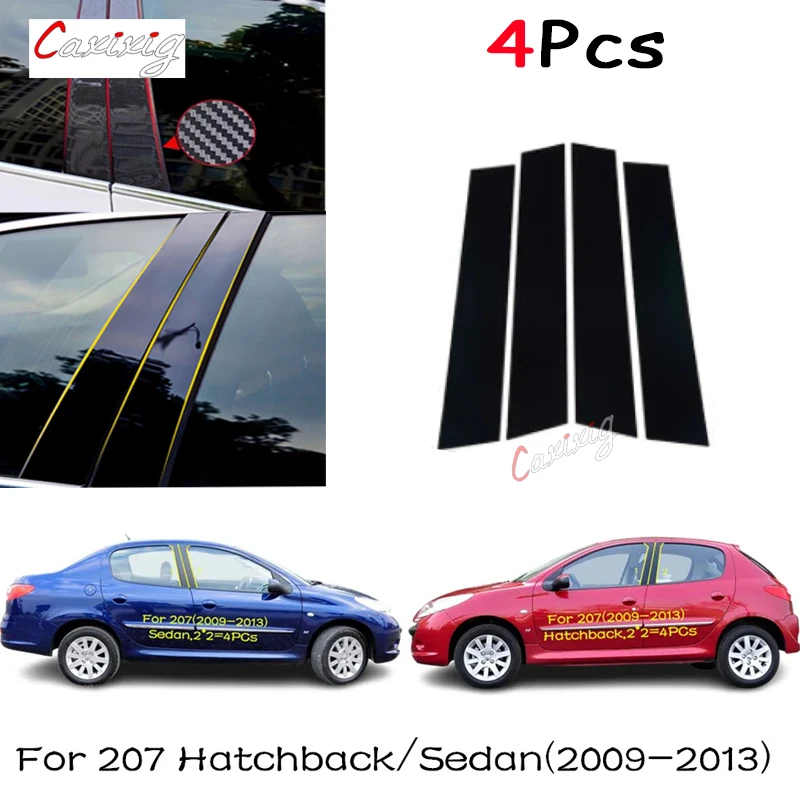 4 шт. автомобильные наклейки на столб для Peugeot 206 2004-2010 207-2009 Citroen C2 2013-2006