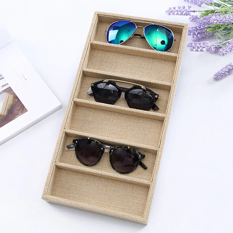 

Velvet 6 Grids Sunglasses Display Box Jewelery Display Packaging Props Jewellery Organizer Tray Fashion Cases Packaging 2022
