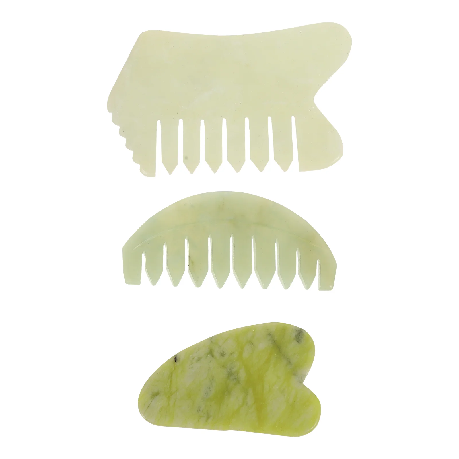 

3 шт. Нефритовая расческа, портативный массажер для шеи и тела, гладкий Массажер кожи головы, расческа кожи головы