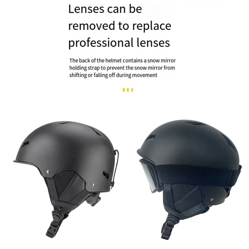 Цельный лыжный шлем зимний для спорта на открытом воздухе с очками защита ушей M A