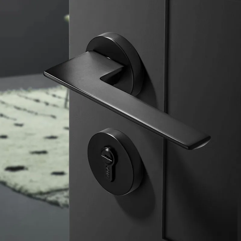 

Invisible Security Door Locks Handles Interior Handle Black Room Door Locks Set Exterior Manija Puerta Self Defense WW50DL