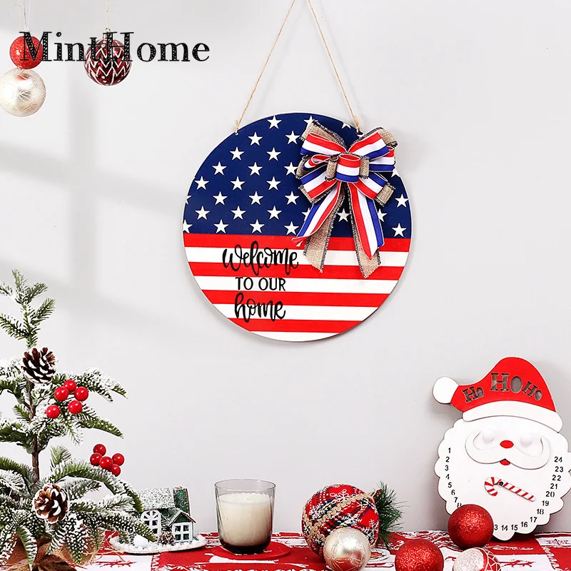 

American Independence Day Wooden Door Decoration Hanging Flag Home Festival Decorations Door Hanging Board Flag Ornament
