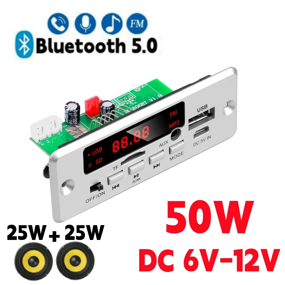 Decoder Board Fm Radio Tf Usb 3.5mm Aux Module Bluetooth Receiver Car Kit Audio