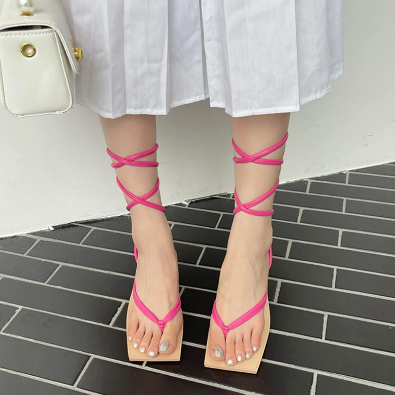 

BIKINIKEY Platform Shoes Thick Sole Luxury Sandals Woman Summer 2022 Fashion Straps Women Shoe High Heels Women's