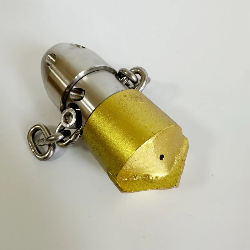 Фото G1/2 40L Прочная головка из сплава для высоконапорной прочистки канализации с алмазной цепью 360 °   Вращающаяся насадка для прочистки трубопроводов и дренажных систем №5