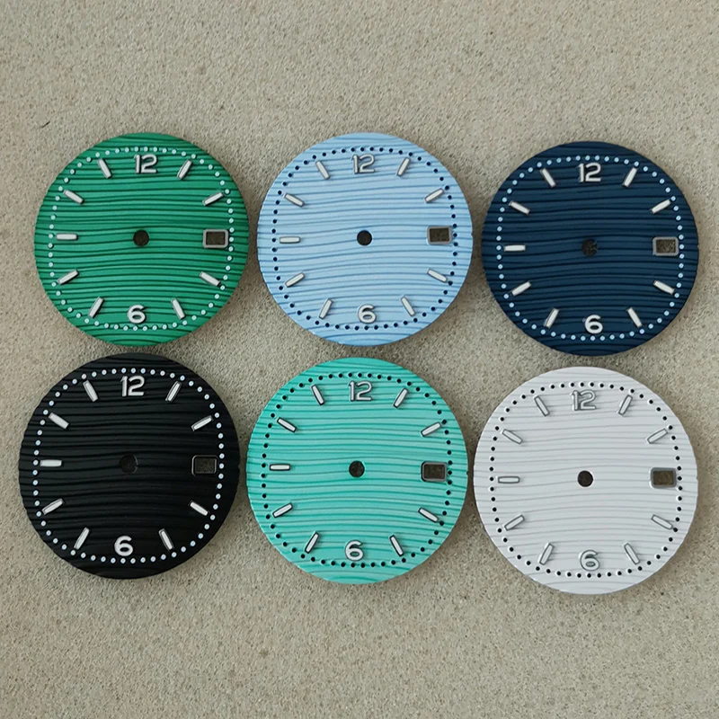 

30.5mm Watch Dial C3 Green Luminous Dial Fits NH35 NH36 4R 7S26 Movement Men Watch Case Faces Replace