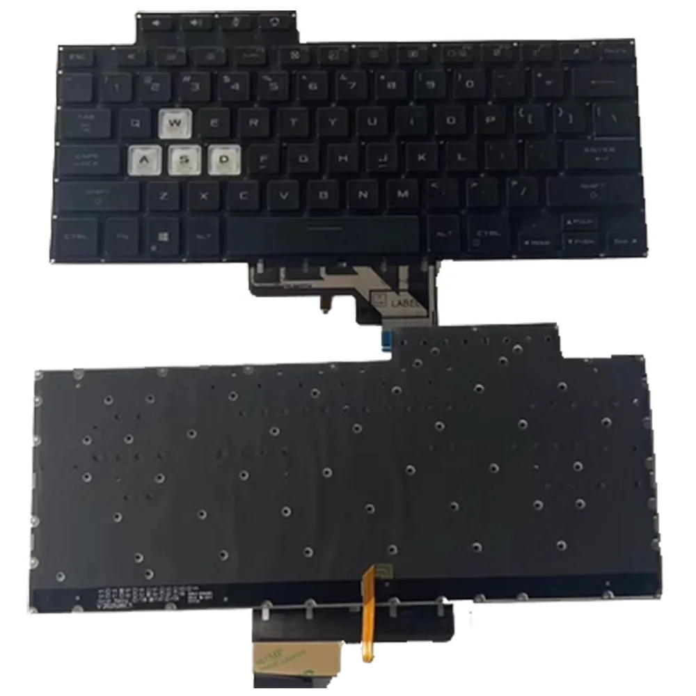 Клавиатура для ноутбука ASUS TUF516PC TUF516PE TUF516PM TUF516PR США с подсветкой без рамки черная