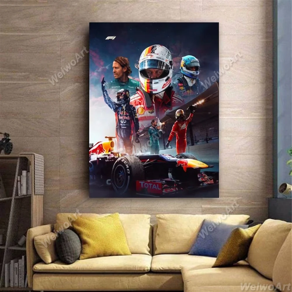 Себастьян _ vettel F1 постеры чемпиона Формула 1 Легенда Печать на холсте картина