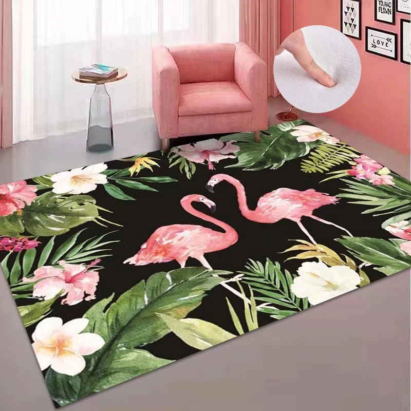 

Современный ковер в скандинавском стиле с рисунком фламинго, украшения для дома, коврики для спальни, Мягкий моющийся нескользящий коврик, коврик для коридора, кабинета