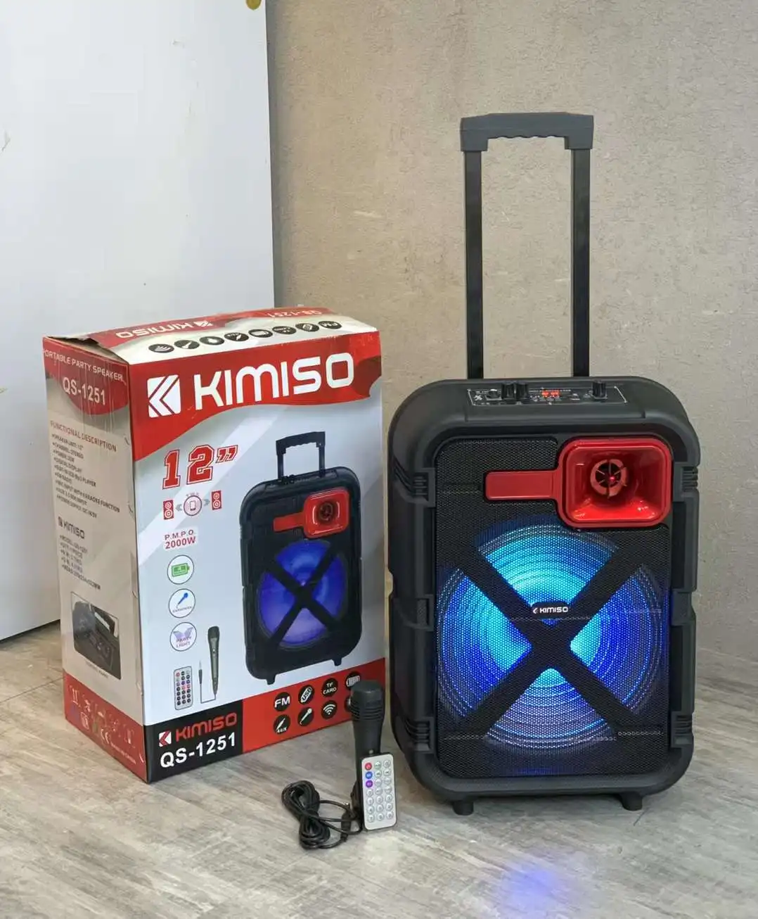 

12-дюймовый Bluetooth-динамик 2000 Вт, высокомощный звук для караоке, наружный квадратный динамик для танцев, портативный басовый громкоговоритель динамик с микрофоном, TF, FM