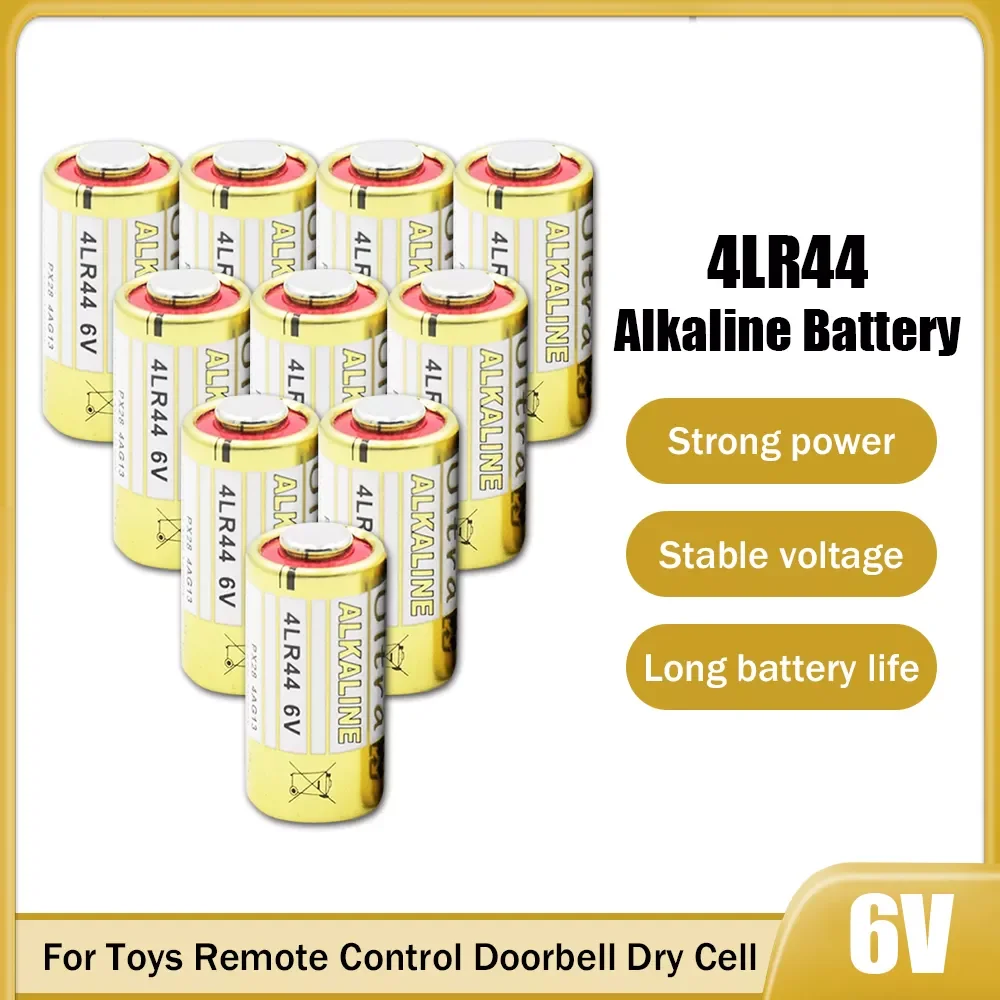 

NEW2023 10PCS 6V 4LR44 Alkaline Battery For Alarm Doorbell Remote Control Toys Car Key A544V 4034PX PX28A L1325 4AG13 4A76 Dry B