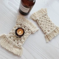 nordic hand made cotton rope woven tassel mat heat insulation constant temperature coaster kitchen dinner table mat bohemian