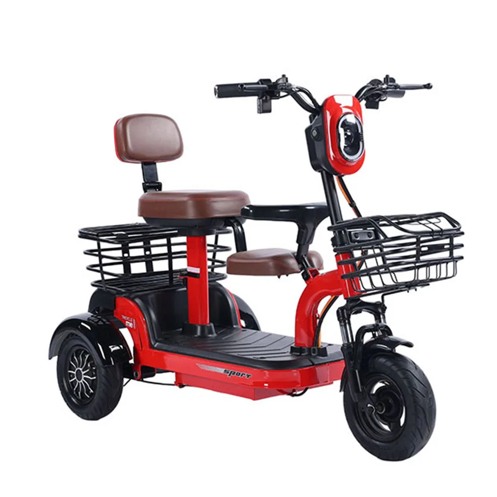 

48V12A Electro-Tricycle Aluminum Alloy Foldable Mobility Scooter 500W Brushless Differential Motor Double Drum Brake