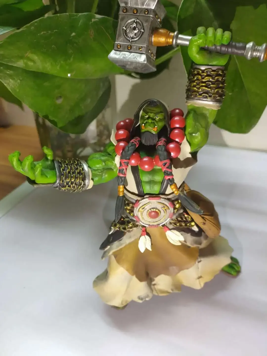 [VIP] 20 см DC WOW Thrall The Orc Shamman Фигурка Игрушки Кукла Племенный главный ПВХ ACGN статуя