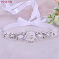 topqueen s73 bridal flower opal diamond belt applique wedding accessories bridesmaids evening party women dress sash decoration
