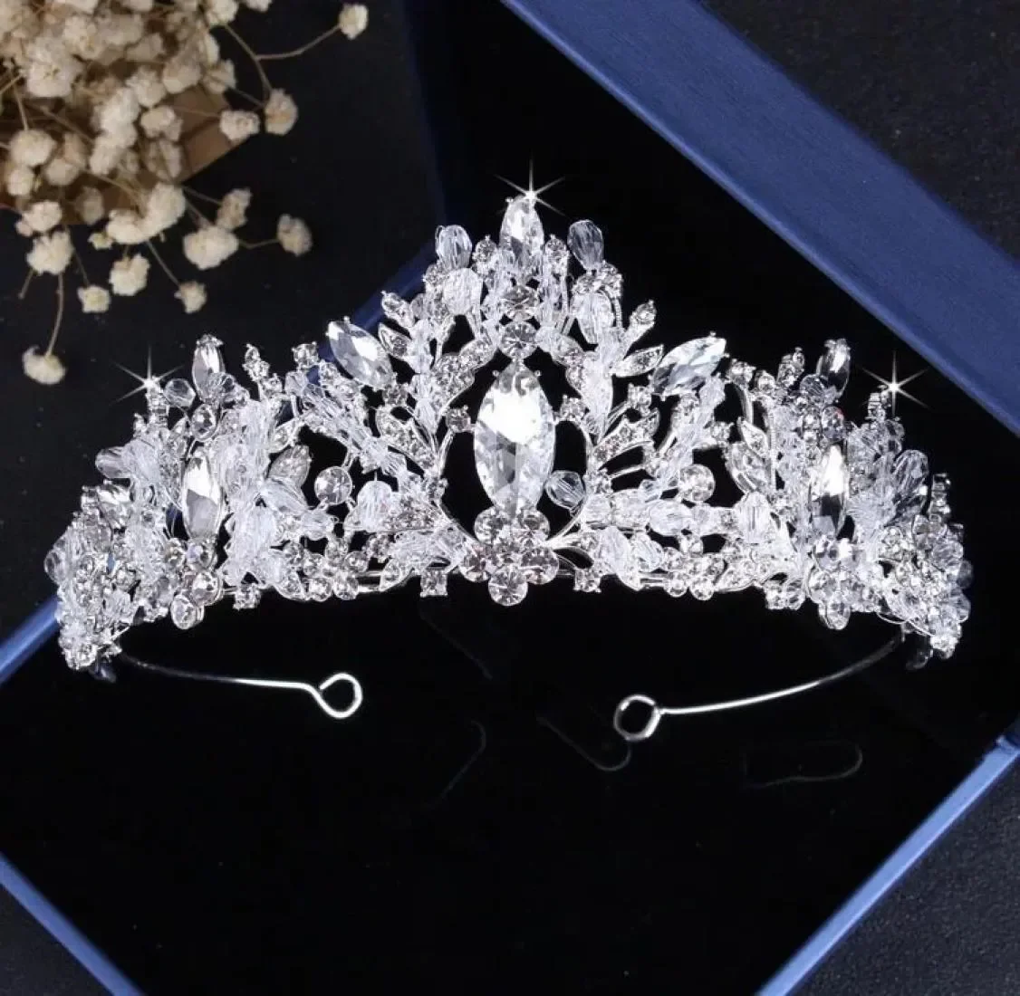 

Handmade Evening Party Accessories Brand Silver Bridal Wedding Crystal Crown Rhinestone Hair Headband Headpiece Tiara