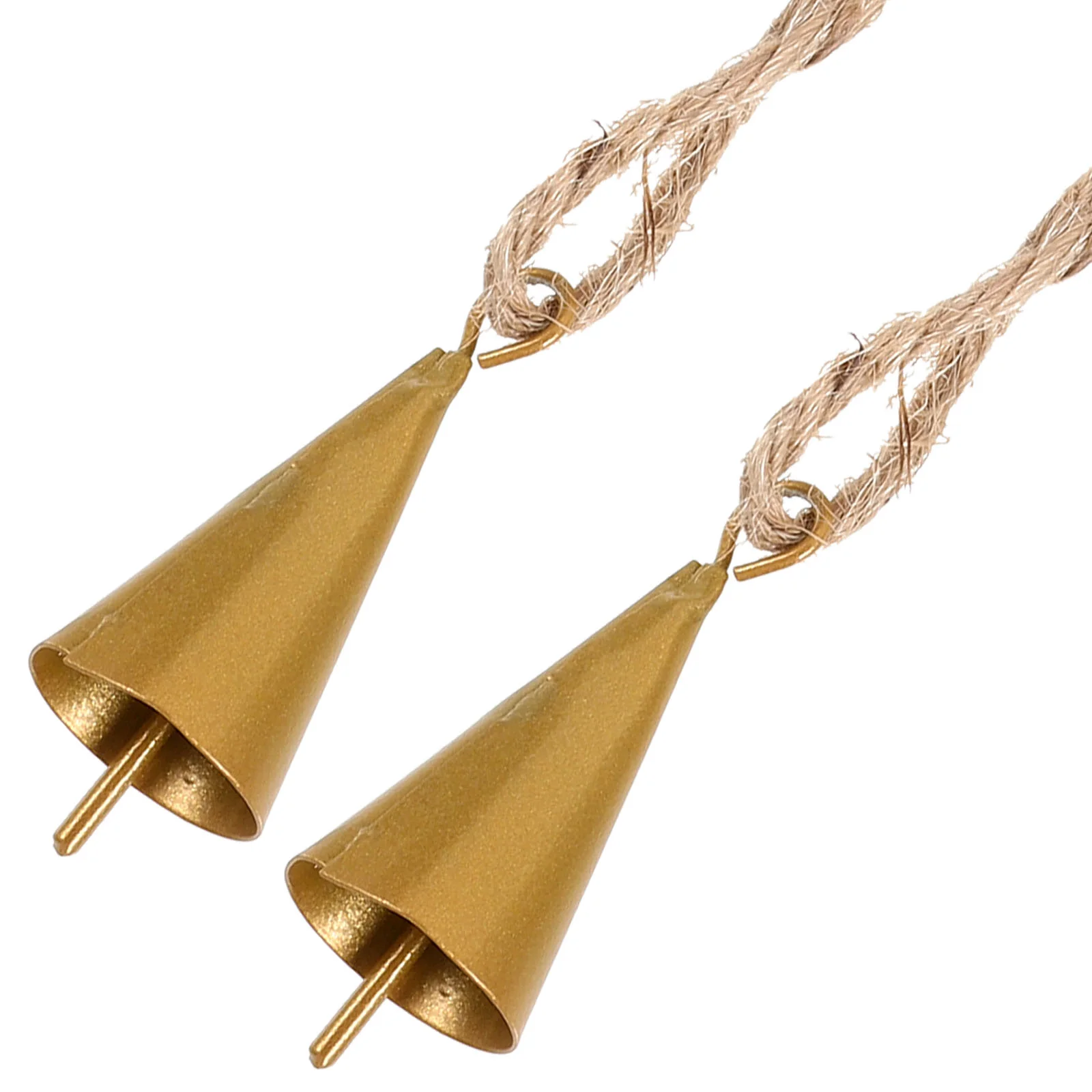 

2 Pcs Christmas Bells Cow Ornaments Vintage Decorative Decorate Metal Xmas Iron