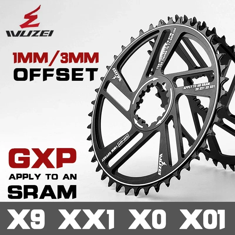 WUZEI GXP 1 мм/3 мм/6 мм смещенная звездочка 30T 32T 34T 36T 38T 40T 42T Шатун MTB велосипедная