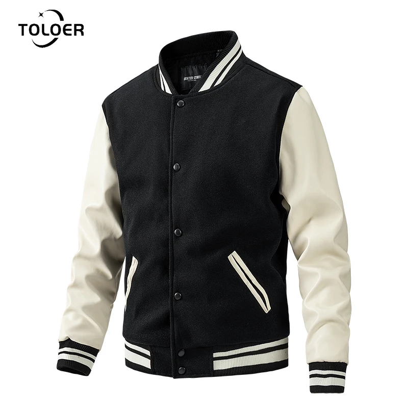 

Новинка 2023, модная мужская куртка, осенняя бейсбольная форма в японском стиле, Мужская шерстяная верхняя одежда, повседневные Куртки из иск...