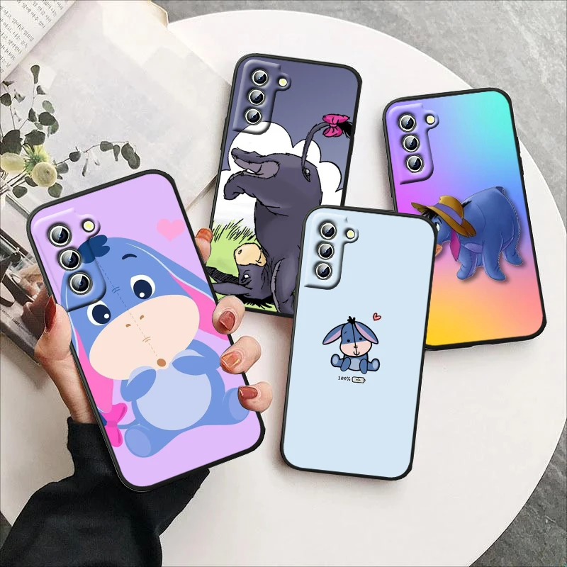 

Disney Pooh Eeyore For Samsung Galaxy S23 S22 S21 S20 S10 S9 Ultra Plus Pro 4G 5G silicone Soft Black Phone Case