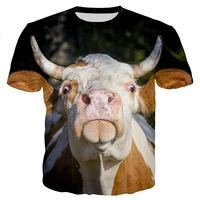 new summer men ladies cute animal funny cow pattern 3d printing t shirt street hip hop casual sports breathable lightweight