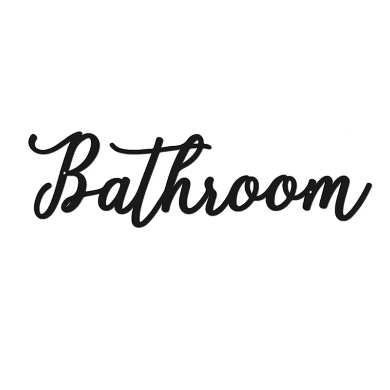 

Metal Bathroom Sign Wrought Iron Decor Outdoor Garden Yard Decoration