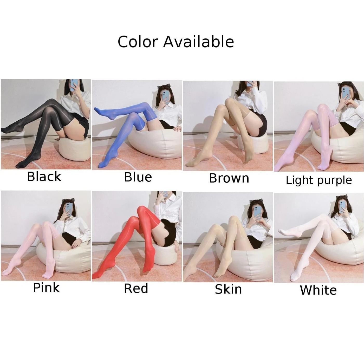 Женские масляные глянцевые чулки ультратонкие прозрачные колготки однотонные