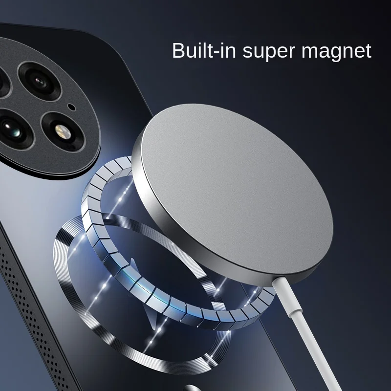 Для OnePlus 13 жесткий матовый магнитный чехол для беспроводной зарядки защитный