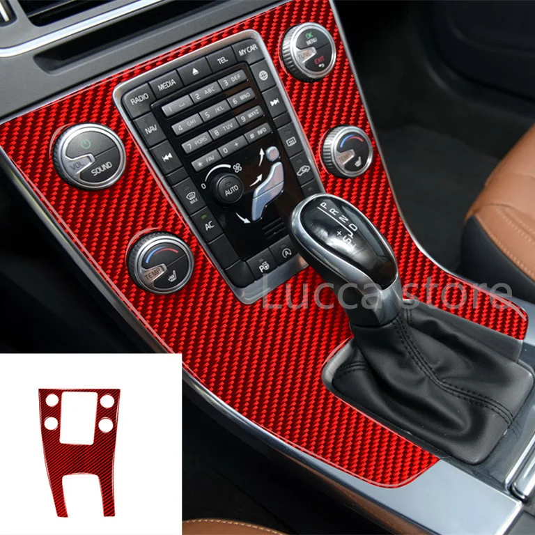 Красное углеродное волокно для Volvo V60 S60 CD панель управления кондиционера Gears Air Panel