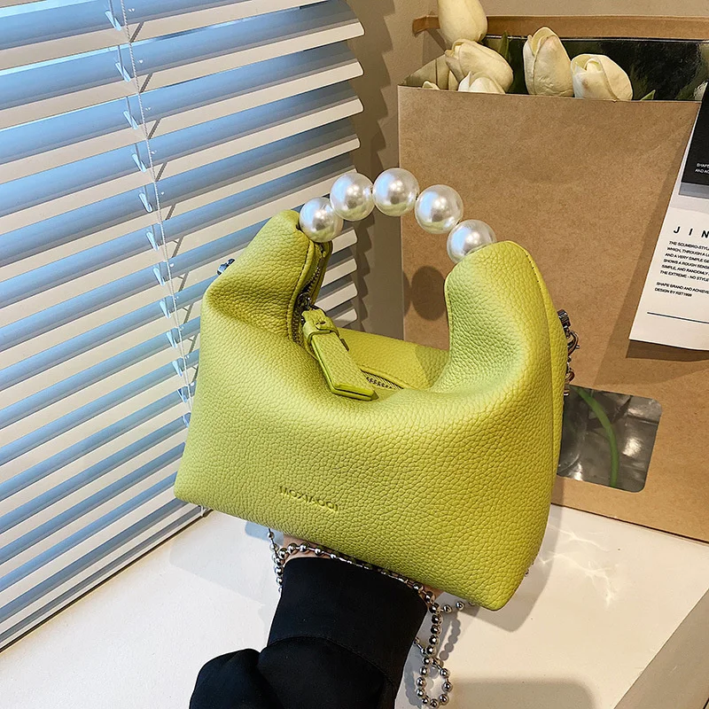 

Luxury Designer Handbags for Women Candy Colors Women's Fashion Bags 2023 Trend Pearl Crossbody Bag Green Messenger Satchel Bag