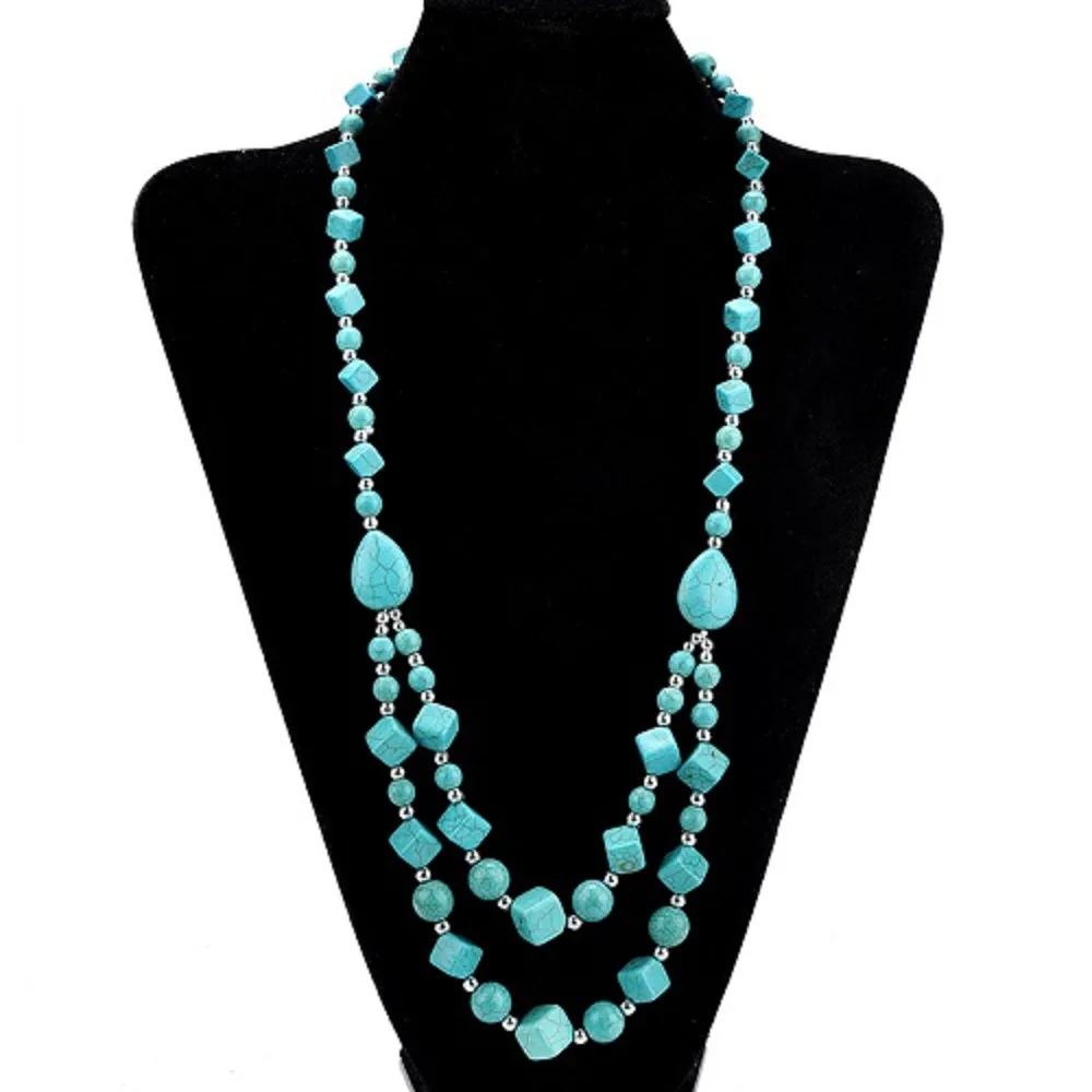 

Hot hot style beautiful Sally turquoise necklace hot style new deserve to act the role of a woman heart double accessories