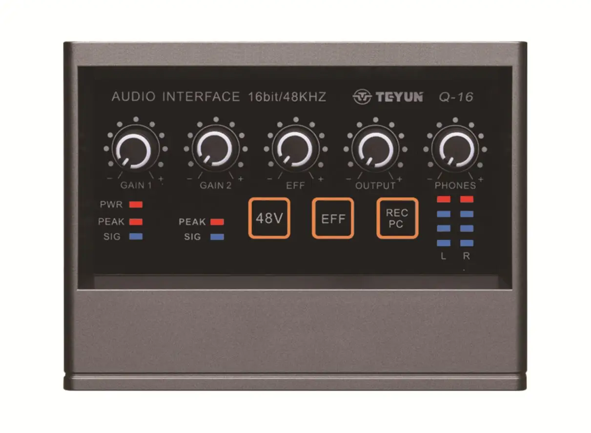 Купи TEYUN Q-16 Audio Interface Sound Card with Monitoring, Electric Guitar Live Recording Professional Sound Card For Studio, Singing за 1,920 рублей в магазине AliExpress